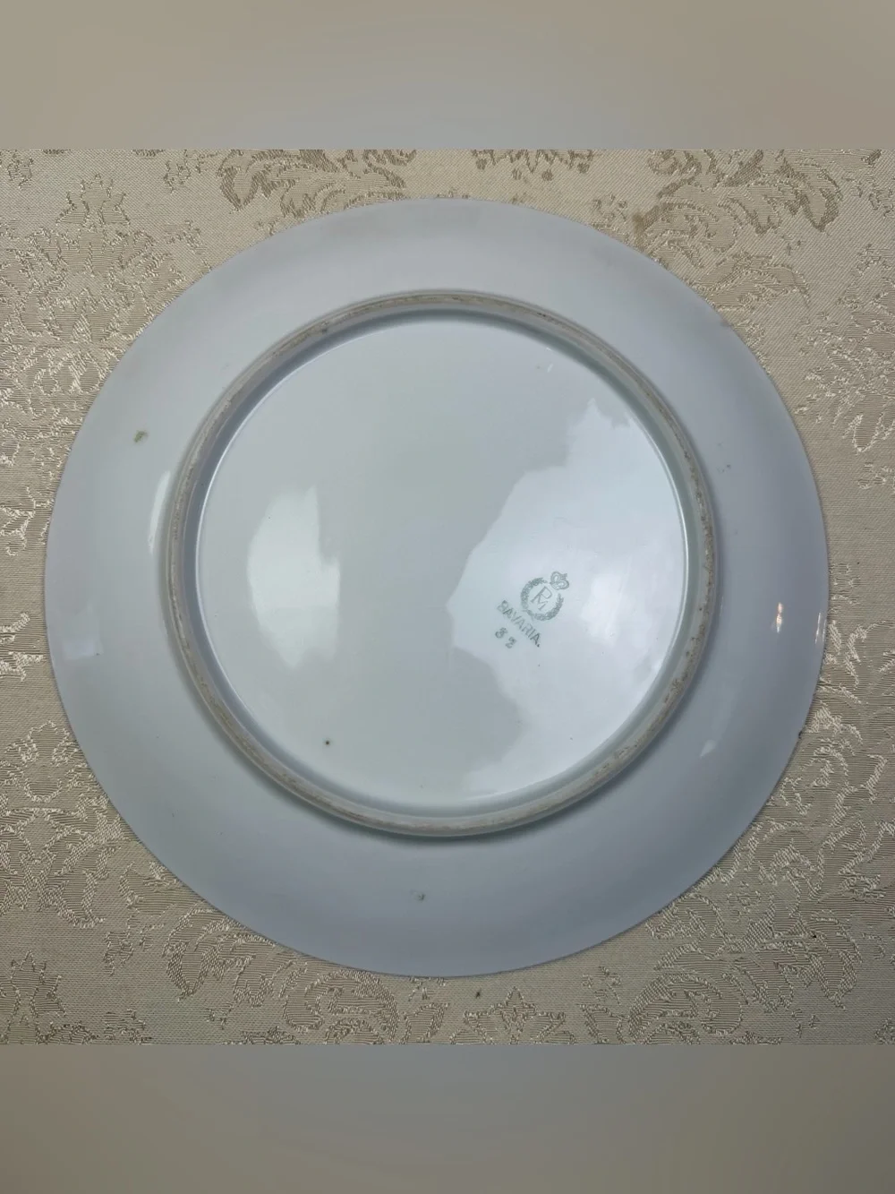 Vintage Porzellanfabrik Moschendorf Bavaria Yellow Rose Hand-Painted Plate